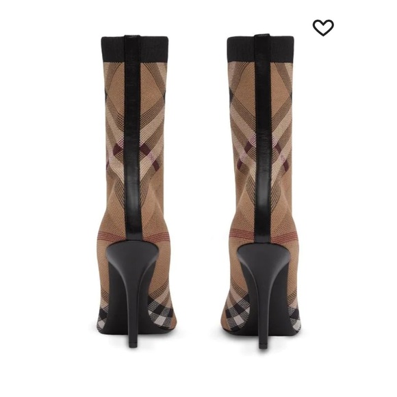 AUTHENTIC BURBERRY Vintage Check Sock Bootie Sz40 - Picture 3 of 4